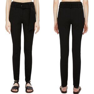 Theory - Women’s Belted Cigarette ‘Camogie’ Pant, Slim-Fit, Career, Black Size 4